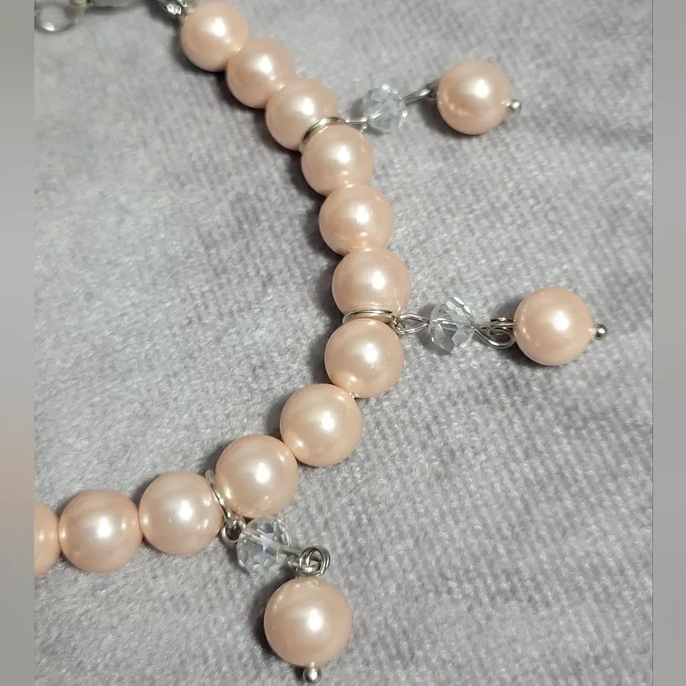 Peach Pearl Anklet or Bracelet‎